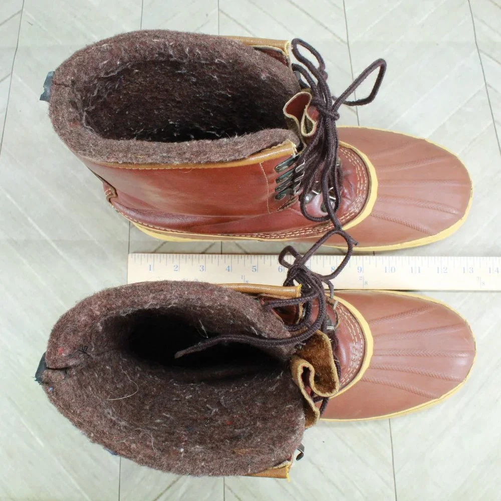 *Sorel Kaufman Brown Leather Wool Insulated Winter Duck Boots 13 Inch - Picture 8 of 9